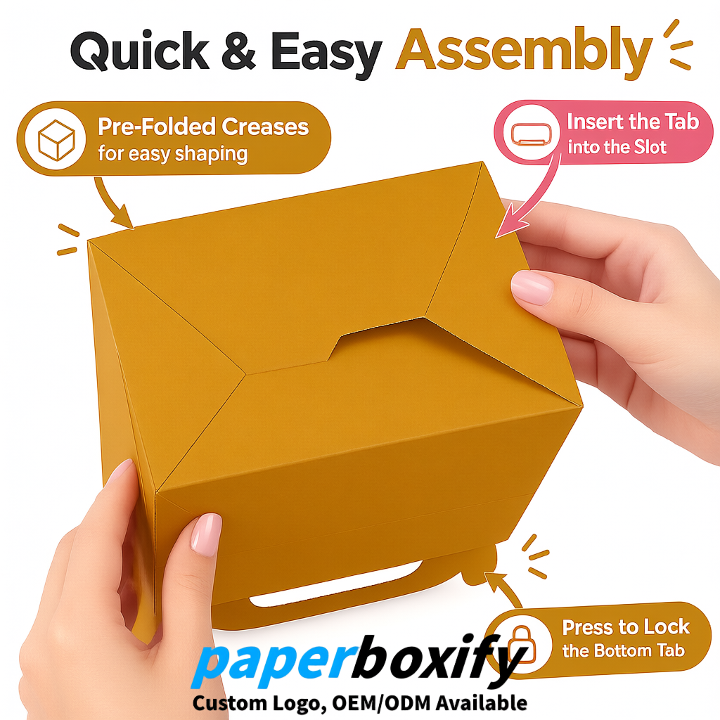 Amber Gable Boxes with Handles 6.22x3.35x3.62 inch Kraft Paper Party Favors Boxes in Bulk
