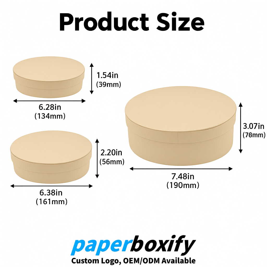 Beige Oval Paper Mache Boxes with Lids - Cardboard boxes Factory