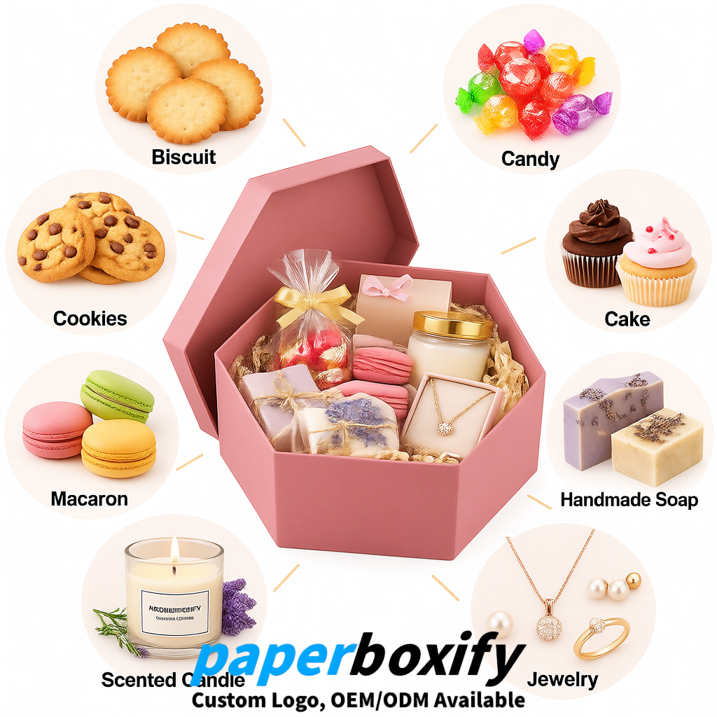 Blush Paper Hexagon Box with Lid - Biodegrade Paper Mache Gift Boxes Manufacturer Blush Paper Hexagon Box with Lid - Biodegrade Paper Mache Gift Boxes Manufacturer
