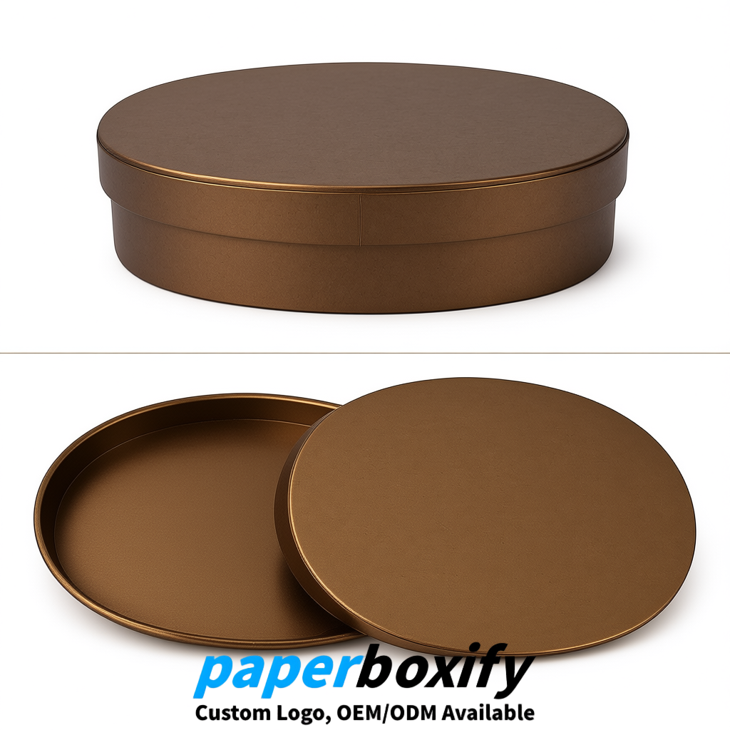 Bronze Oval Paper Mache Boxes with Lids - Cardboard boxes Factory