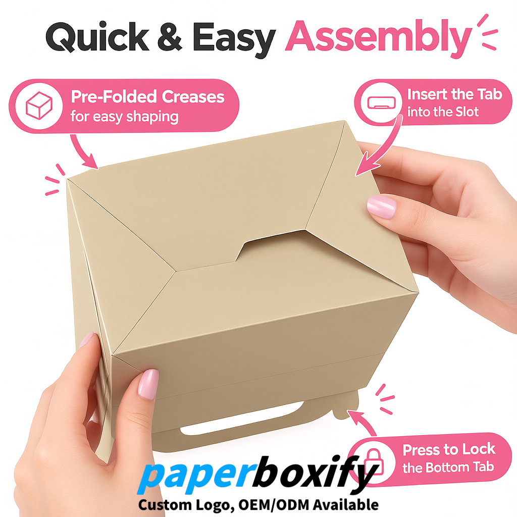 Champagne Gable Boxes with Handles 6.22x3.35x3.62 inch Kraft Paper Party Favors Boxes in Bulk