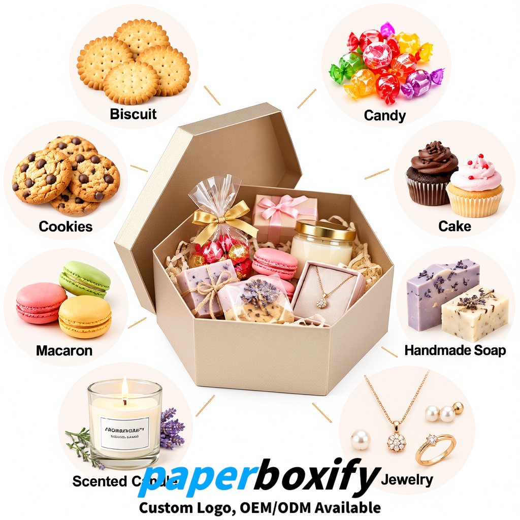 Champagne Paper Hexagon Box with Lid - Biodegrade Paper Mache Gift Boxes Manufacturer Champagne Paper Hexagon Box with Lid - Biodegrade Paper Mache Gift Boxes Manufacturer