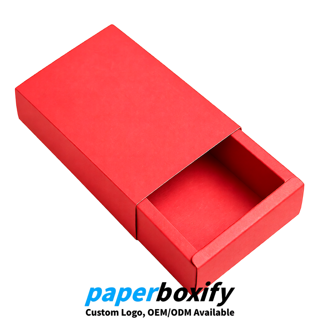 Coral Rectangle Kraft Paper Drawer Box 6x3x1.5 inch OEM/ODM Factory