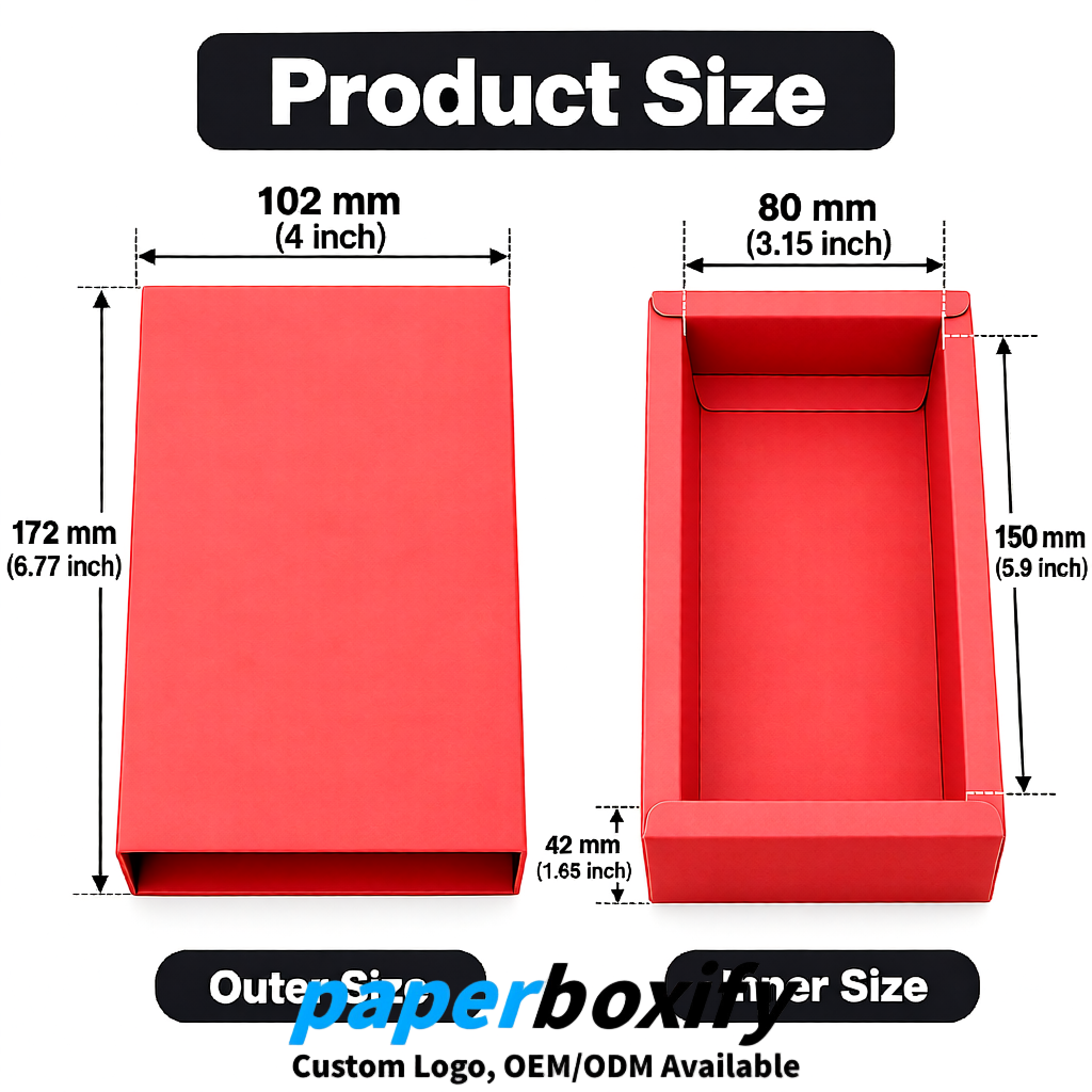 Coral Rectangle Kraft Paper Drawer Box 6x3x1.5 inch OEM/ODM Factory