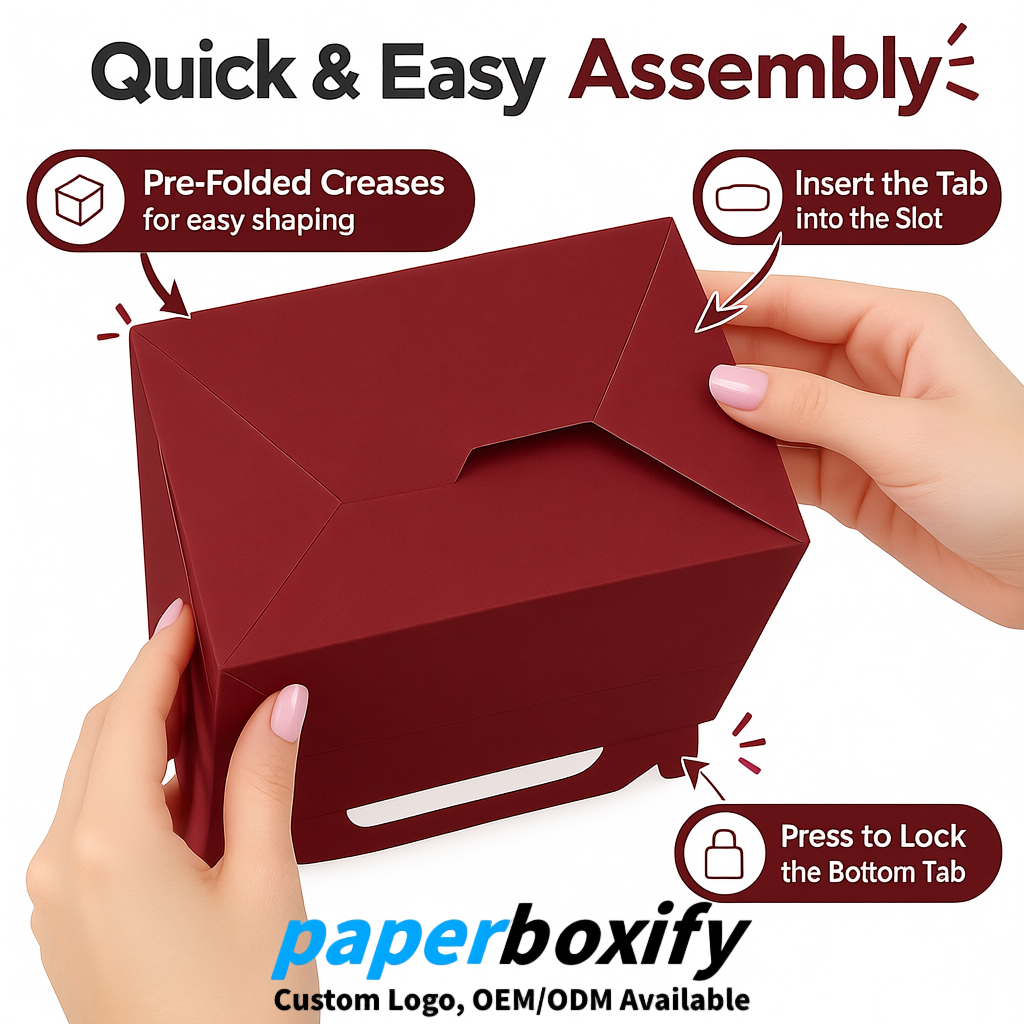 Crimson Gable Boxes with Handles 6.22x3.35x3.62 inch Kraft Paper Party Favors Boxes in Bulk