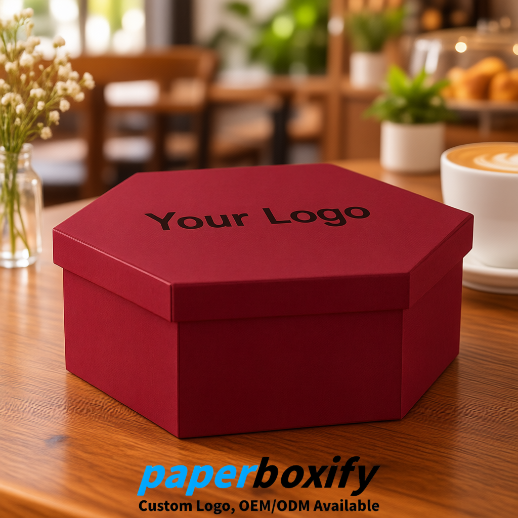 Crimson Paper Hexagon Box with Lid - Biodegrade Paper Mache Gift Boxes Manufacturer Crimson Paper Hexagon Box with Lid - Biodegrade Paper Mache Gift Boxes Manufacturer