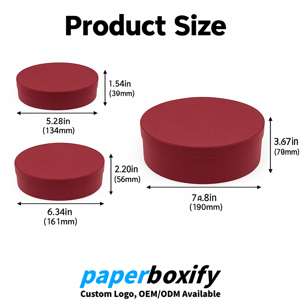 Crimson Oval Paper Mache Boxes with Lids - Cardboard boxes Factory