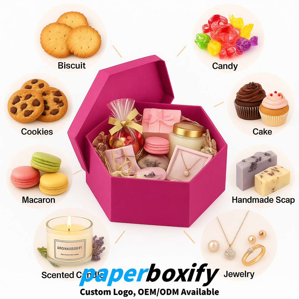 Fuchsia Paper Hexagon Box with Lid - Biodegrade Paper Mache Gift Boxes Manufacturer Fuchsia Paper Hexagon Box with Lid - Biodegrade Paper Mache Gift Boxes Manufacturer