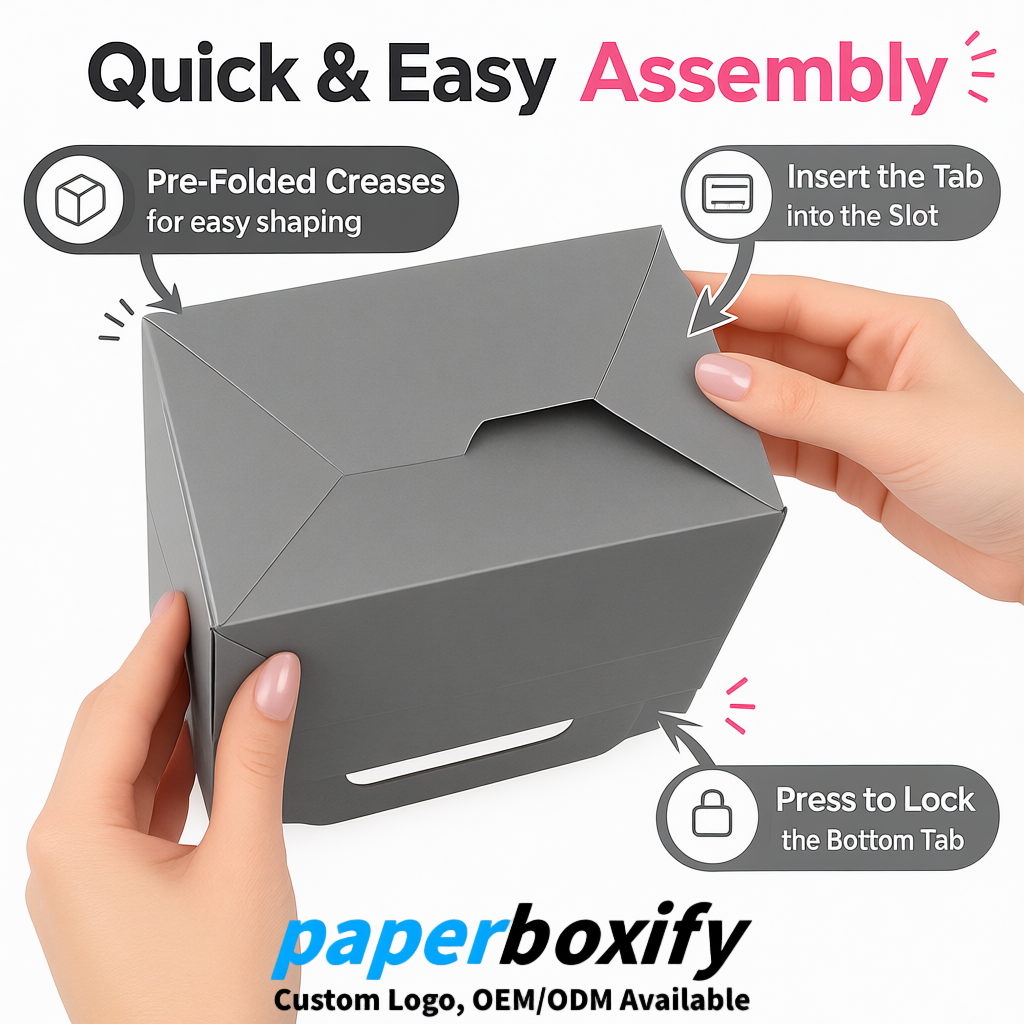 Gray Gable Boxes with Handles 6.22x3.35x3.62 inch Kraft Paper Party Favors Boxes in Bulk