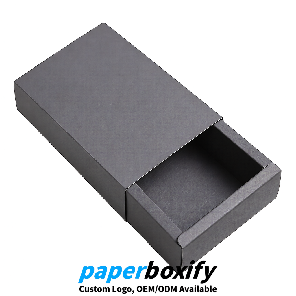 Gray Rectangle Kraft Paper Drawer Box 6x3x1.5 inch OEM/ODM Factory