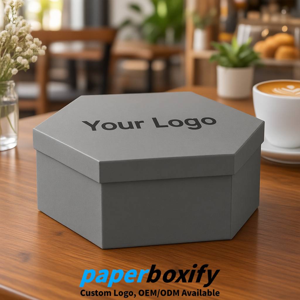 Gray Paper Hexagon Box with Lid - Biodegrade Paper Mache Gift Boxes Manufacturer Gray Paper Hexagon Box with Lid - Biodegrade Paper Mache Gift Boxes Manufacturer