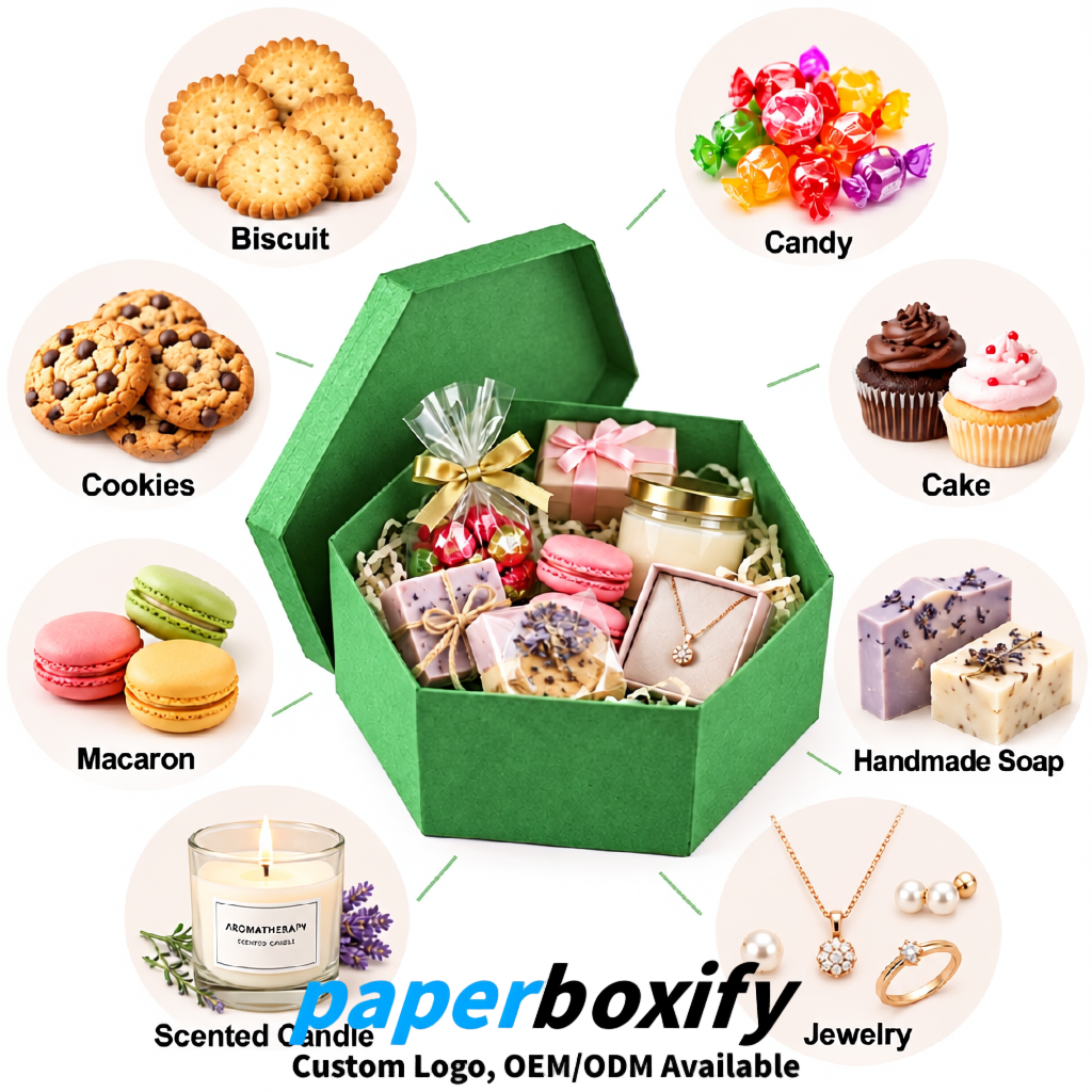Green Paper Hexagon Box with Lid - Biodegrade Paper Mache Gift Boxes Manufacturer Green Paper Hexagon Box with Lid - Biodegrade Paper Mache Gift Boxes Manufacturer
