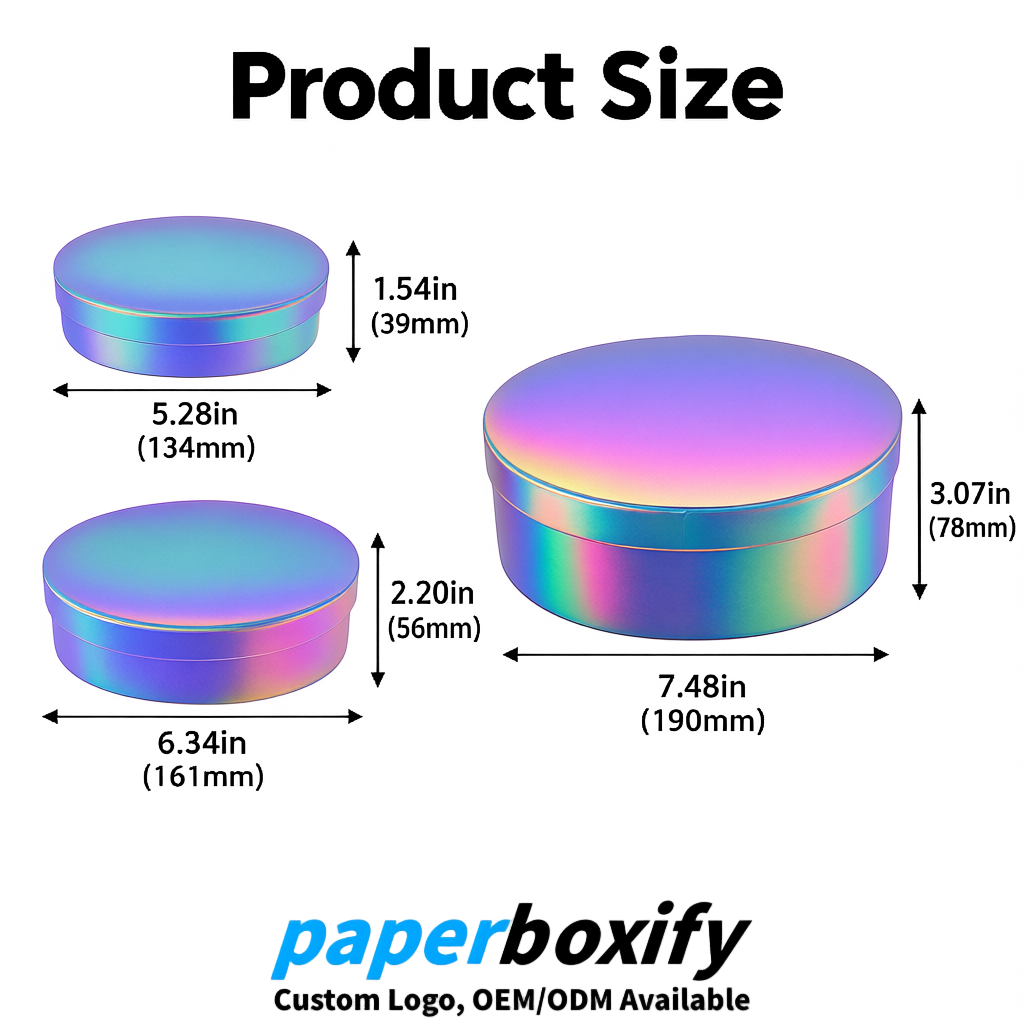 Holographic Oval Paper Mache Boxes with Lids - Cardboard boxes Factory