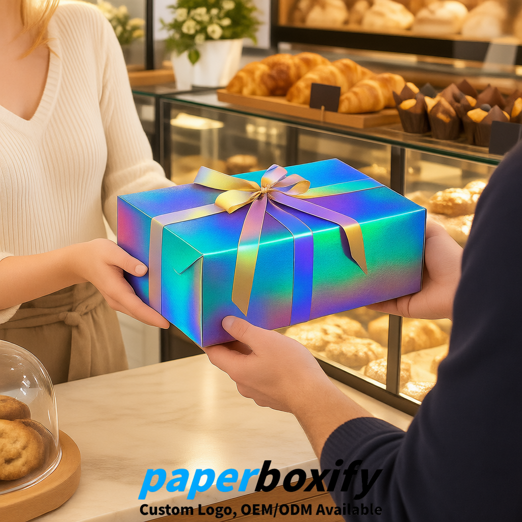 Iridescent Magnetic Closure Gift Box with Ribbon 13.8x9x4.3 inch Luxury Large Storage Box