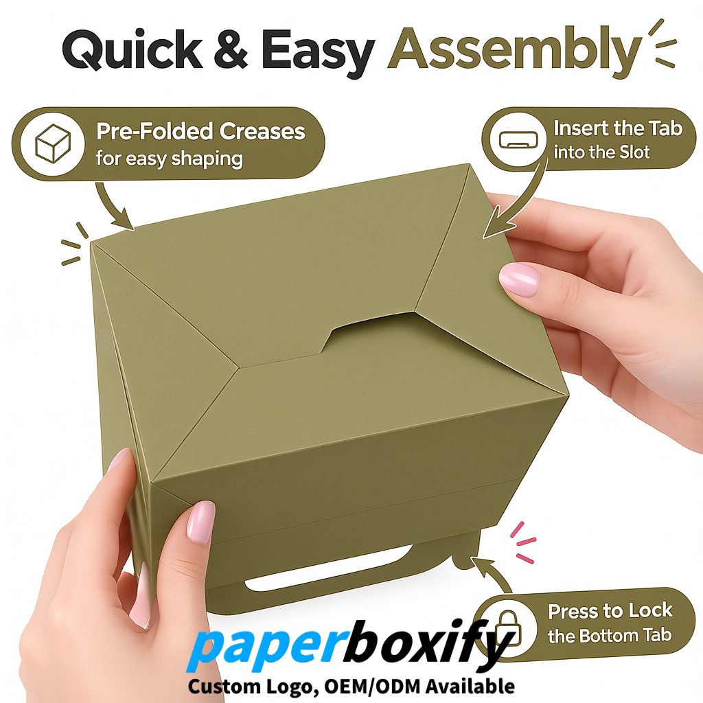 Khaki Gable Boxes with Handles 6.22x3.35x3.62 inch Kraft Paper Party Favors Boxes in Bulk