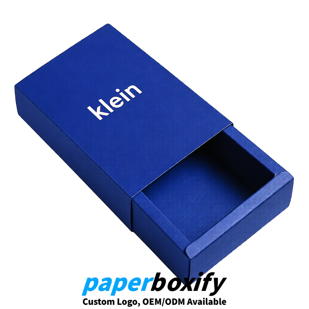 Klein Blue Rectangle Kraft Paper Drawer Box 6x3x1.5 inch OEM/ODM Factory