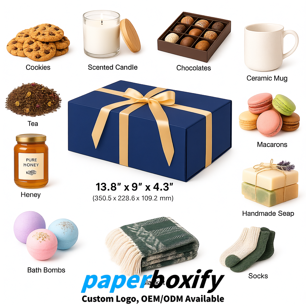 Klein Blue Magnetic Closure Gift Box​ with Ribbon 13.8x9x4.3 inch Luxury Large Storage Box