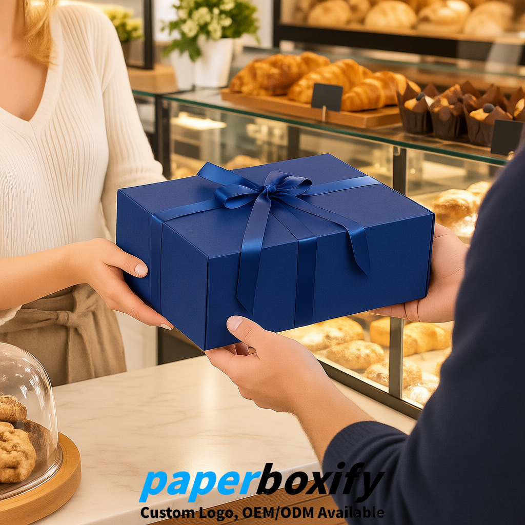Klein Blue Magnetic Closure Gift Box with Ribbon 13.8x9x4.3 inch Luxury Large Storage Box