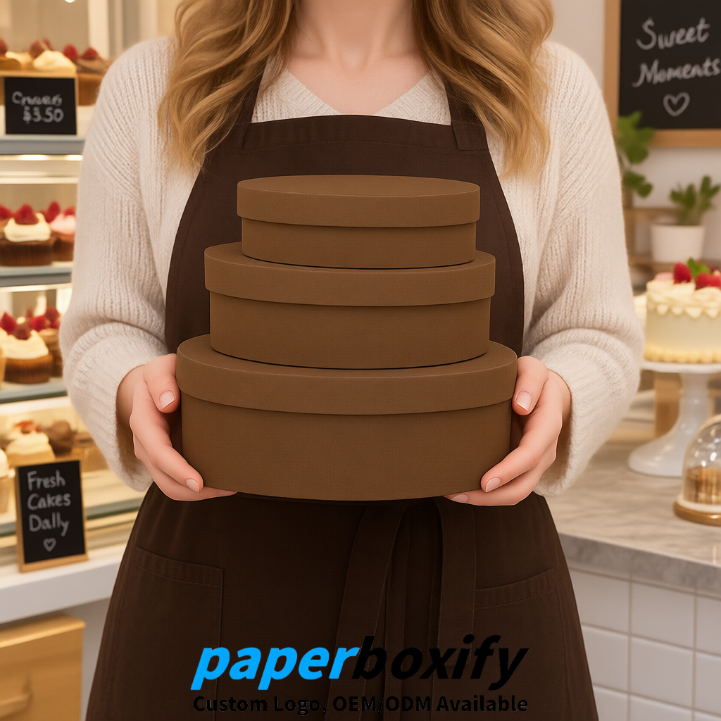 Kraft Brown Oval Paper Mache Boxes with Lids - Cardboard boxes Factory