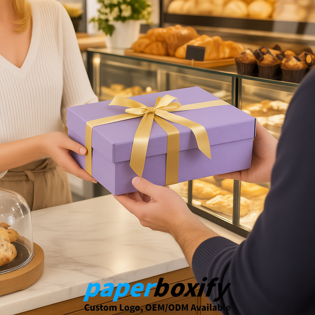 Lavender Magnetic Closure Gift Box​ with Ribbon 13.8x9x4.3 inch Luxury Large Storage Box