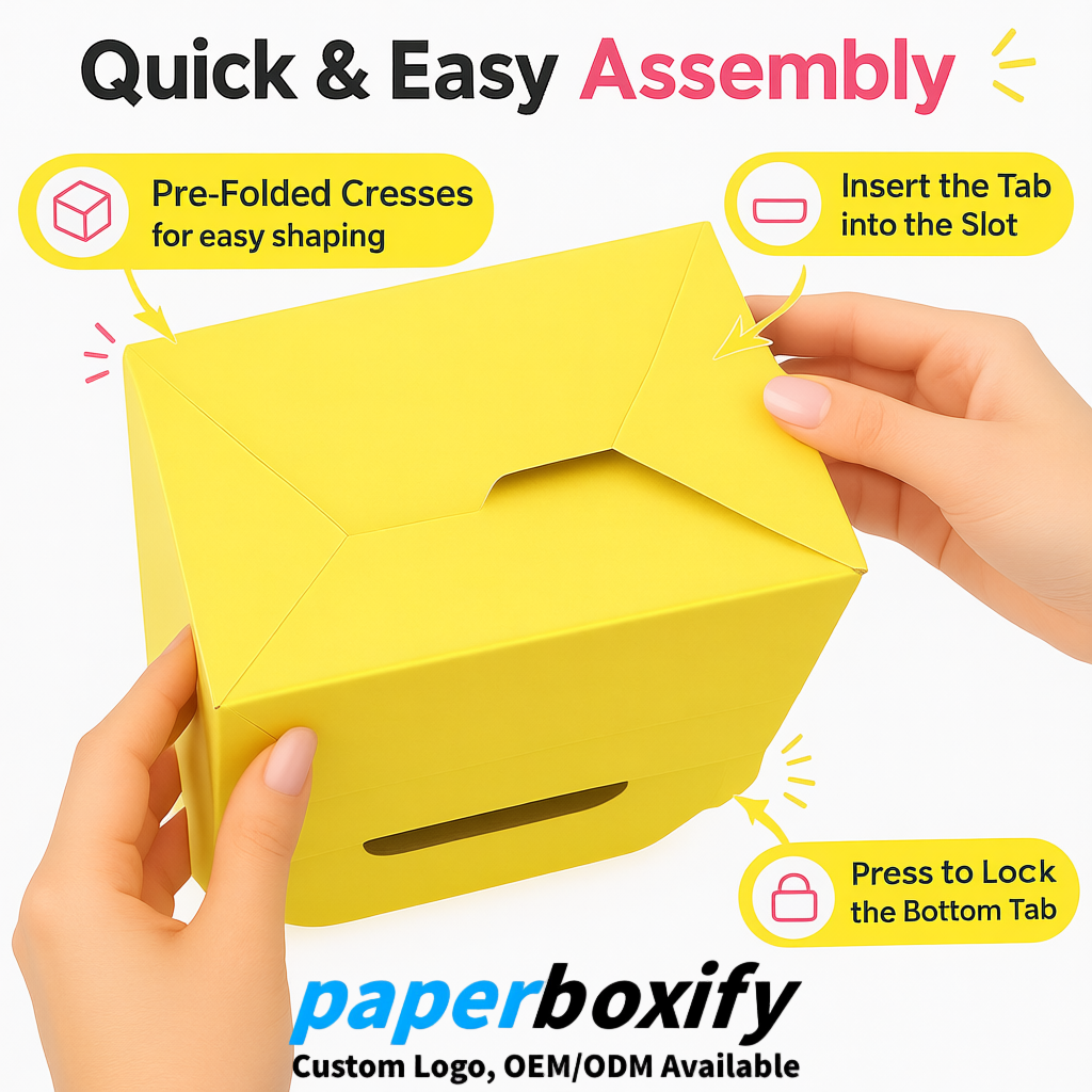 Lemon Yellow Gable Boxes with Handles 6.22x3.35x3.62 inch Kraft Paper Party Favors Boxes in Bulk