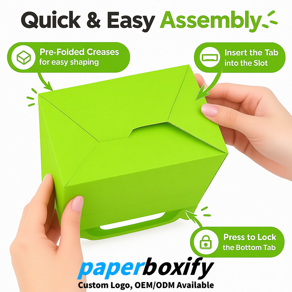 Lime Green Gable Boxes with Handles 6.22x3.35x3.62 inch Kraft Paper Party Favors Boxes in Bulk