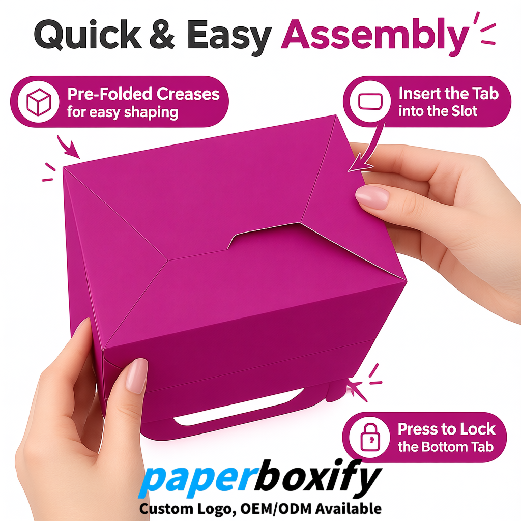 Magenta Gable Boxes with Handles 6.22x3.35x3.62 inch Kraft Paper Party Favors Boxes in Bulk
