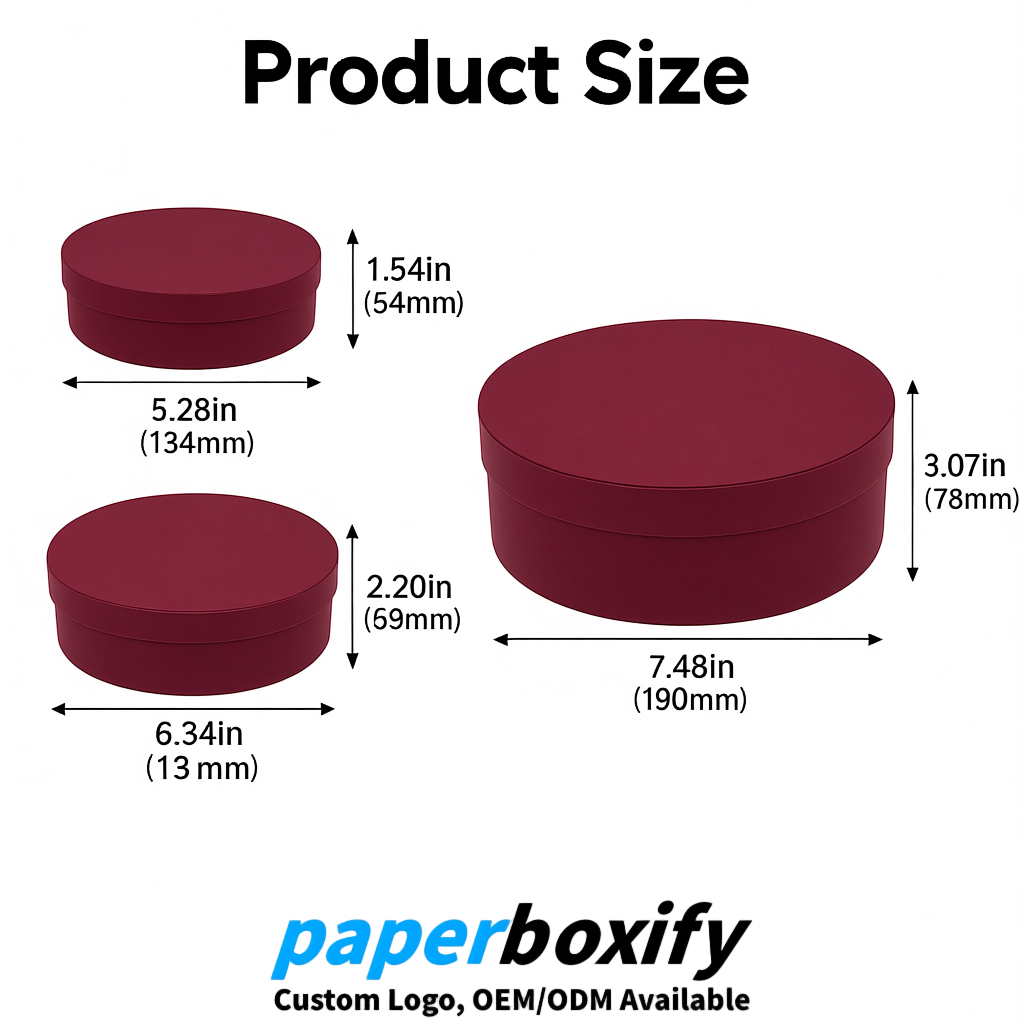 Maroon Oval Paper Mache Boxes with Lids - Cardboard boxes Factory
