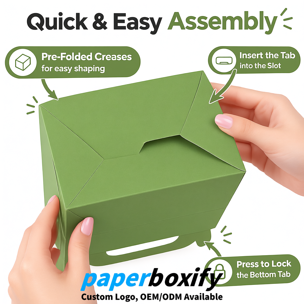 Matcha Green Gable Boxes with Handles 6.22x3.35x3.62 inch Kraft Paper Party Favors Boxes in Bulk