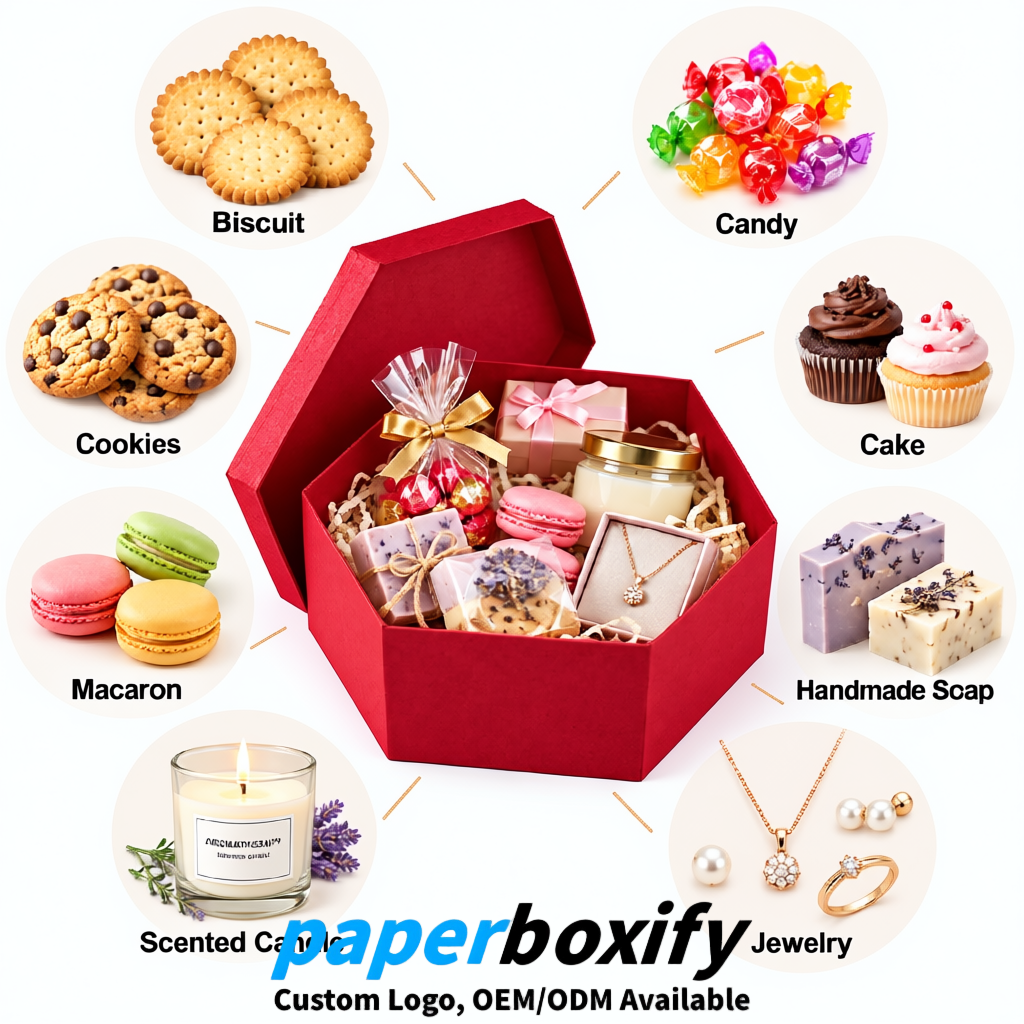 Matte Red Paper Hexagon Box with Lid - Biodegrade Paper Mache Gift Boxes Manufacturer Matte Red Paper Hexagon Box with Lid - Biodegrade Paper Mache Gift Boxes Manufacturer