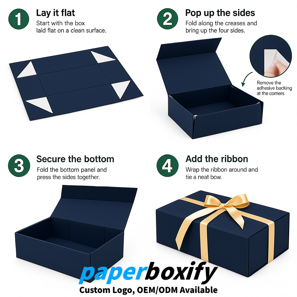 Navy Blue Magnetic Closure Gift Box with Ribbon 13.8x9x4.3 inch Luxury Large Storage Box Navy Blue Magnetic Closure Gift Box with Ribbon 13.8x9x4.3 inch Luxury Large Storage Box