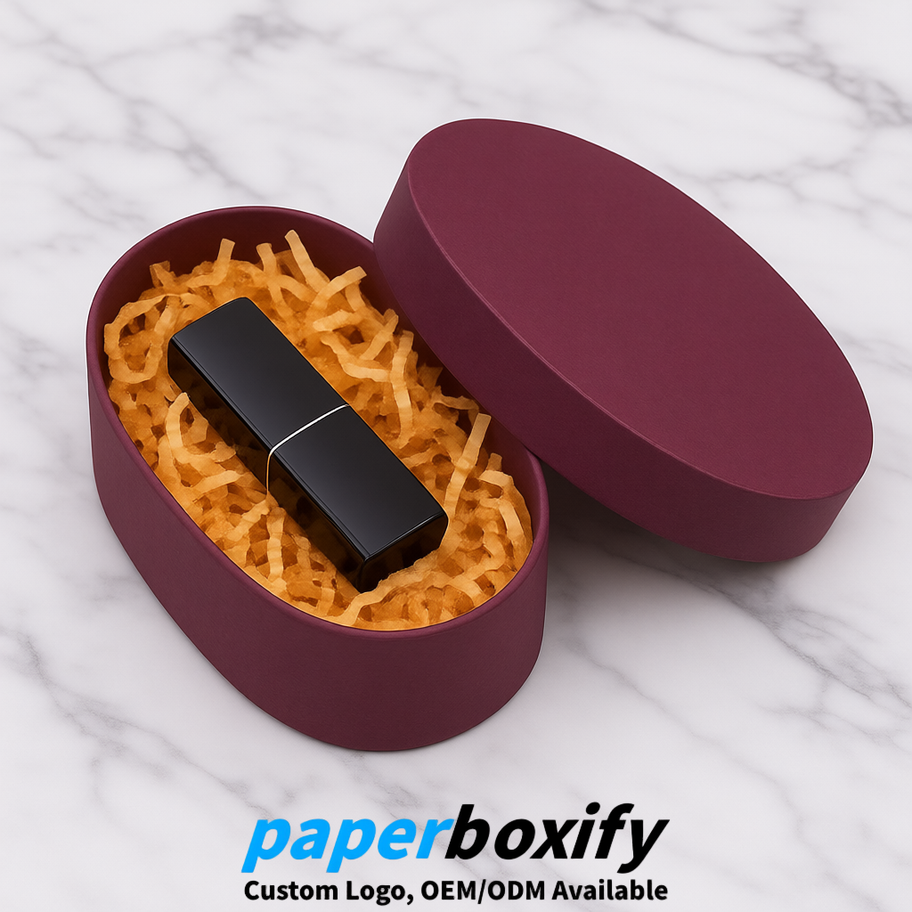 Plum Oval Paper Mache Boxes with Lids - Cardboard boxes Factory