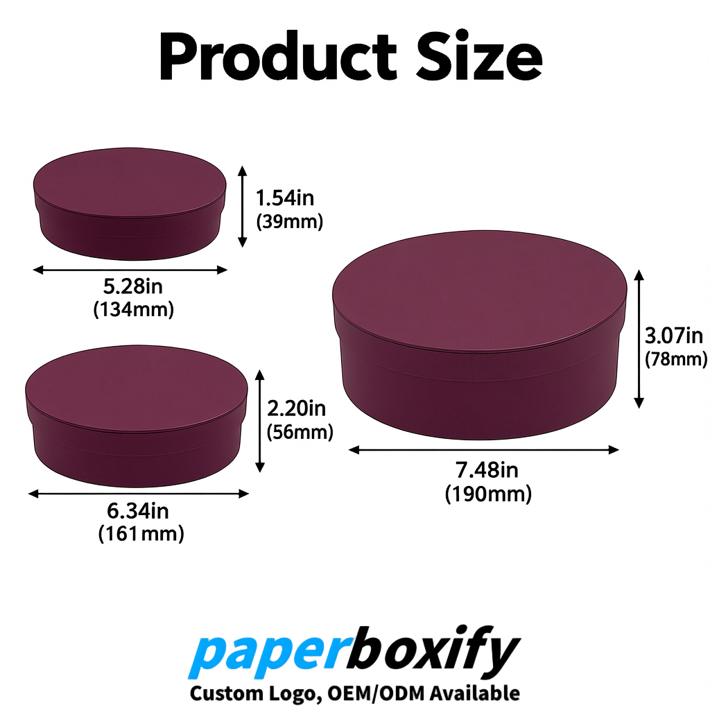 Plum Oval Paper Mache Boxes with Lids - Cardboard boxes Factory