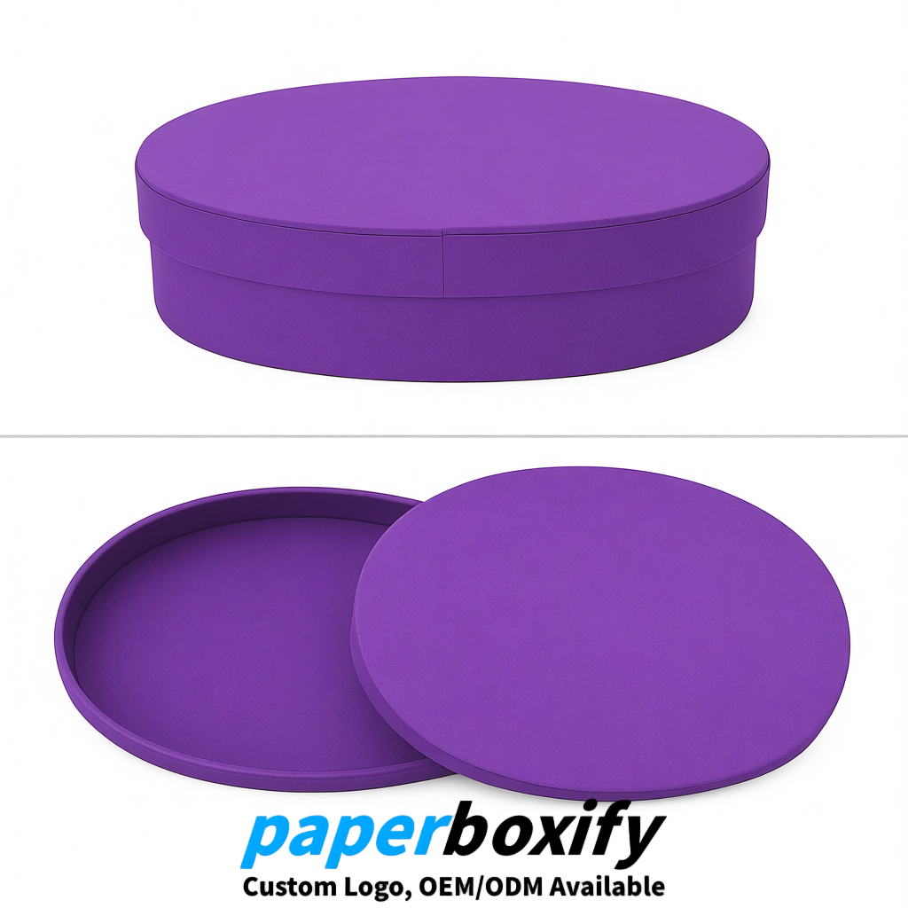 Purple Oval Paper Mache Boxes with Lids - Cardboard boxes Factory