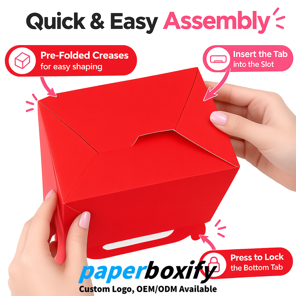 Red Gable Boxes with Handles 6.22x3.35x3.62 inch Kraft Paper Party Favors Boxes in Bulk