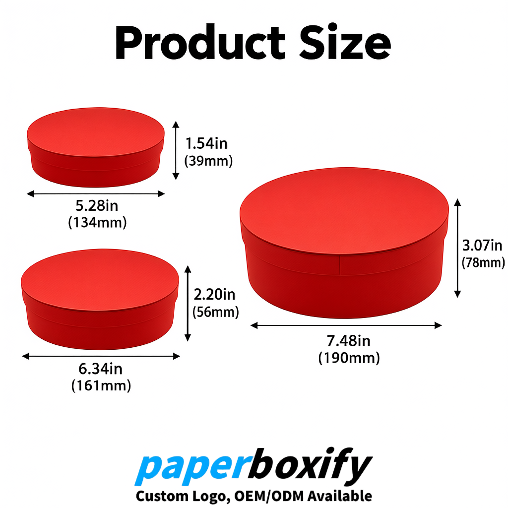 Red Oval Paper Mache Boxes with Lids - Cardboard boxes Factory