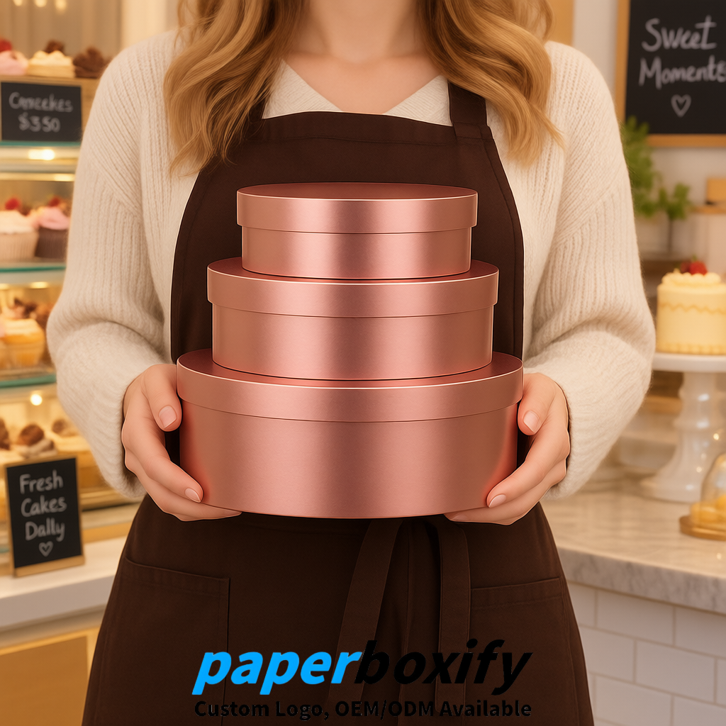 Rose Gold Oval Paper Mache Boxes with Lids - Cardboard boxes Factory