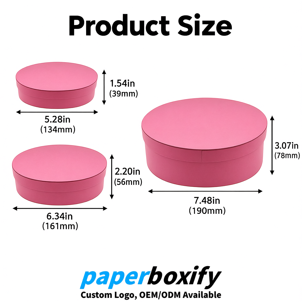 Rose Pink Oval Paper Mache Boxes with Lids - Cardboard boxes Factory