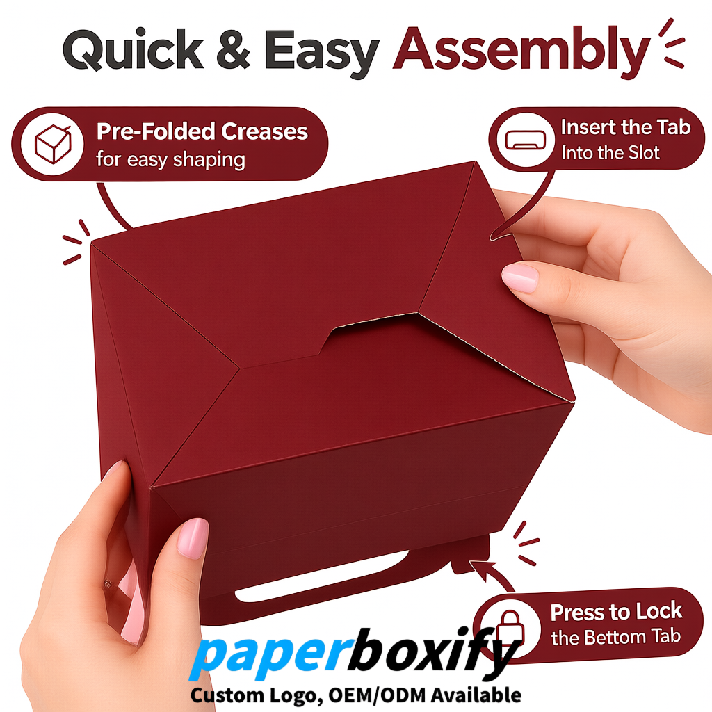 Scarlet Gable Boxes with Handles 6.22x3.35x3.62 inch Kraft Paper Party Favors Boxes in Bulk