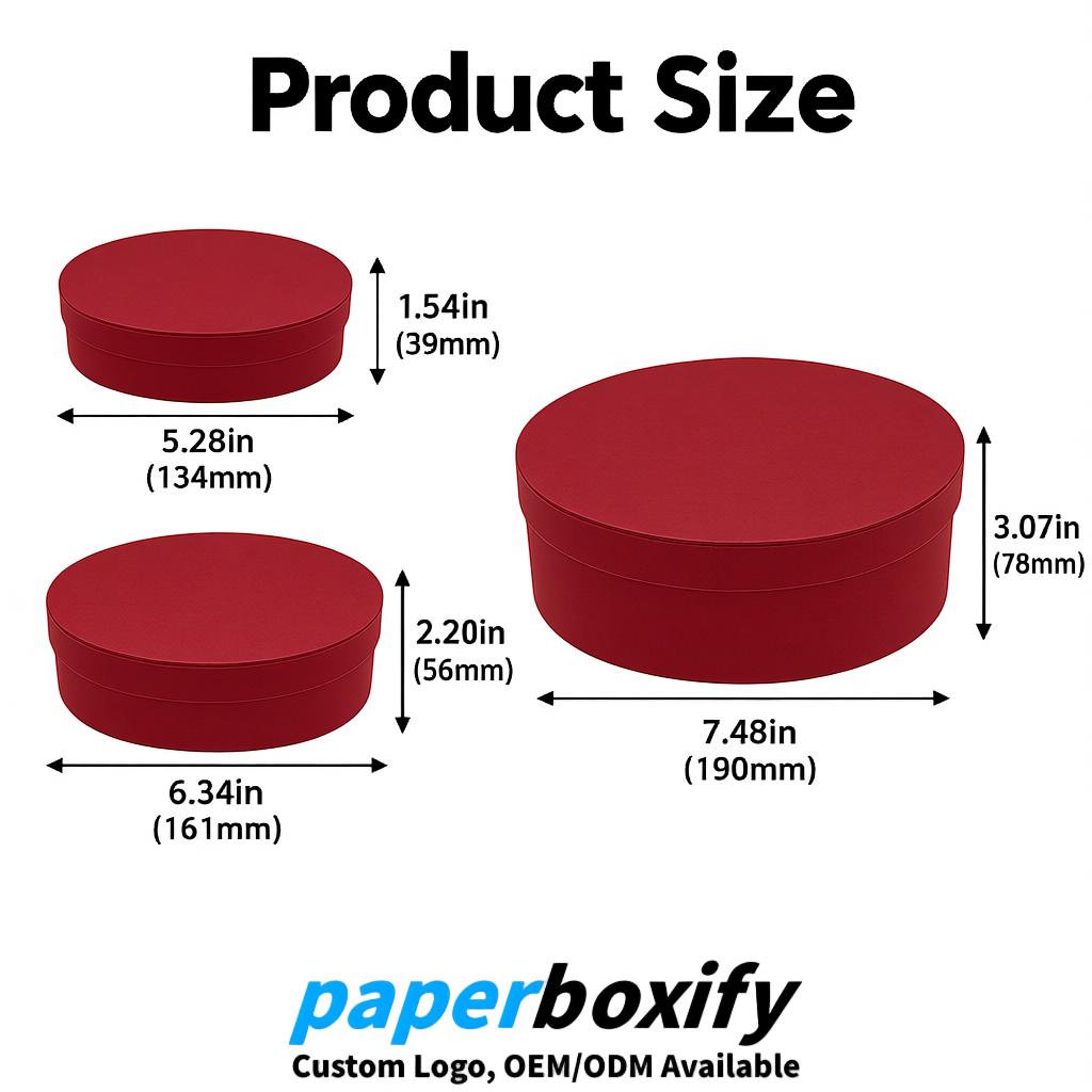 Scarlet Oval Paper Mache Boxes with Lids - Cardboard boxes Factory