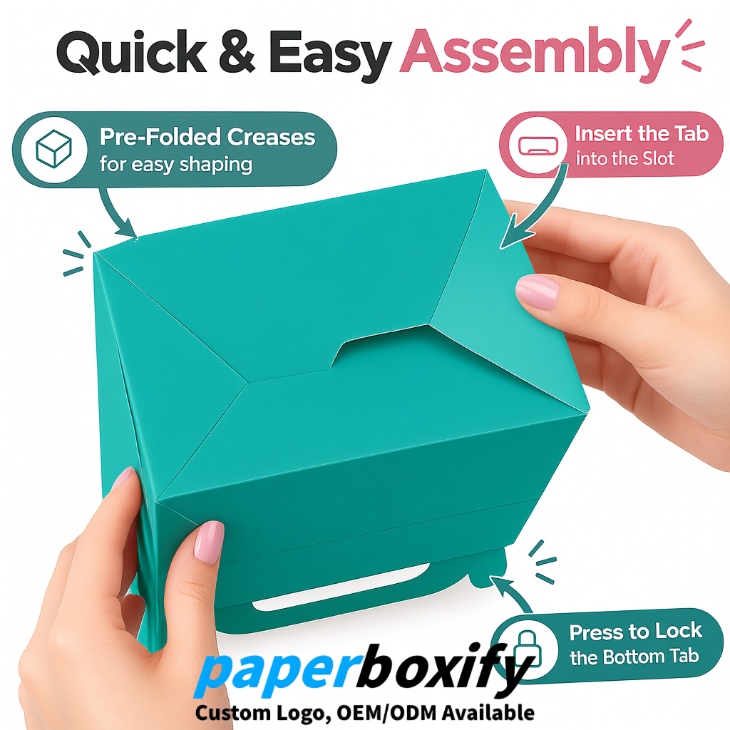 Teal Gable Boxes with Handles 6.22x3.35x3.62 inch Kraft Paper Party Favors Boxes in Bulk