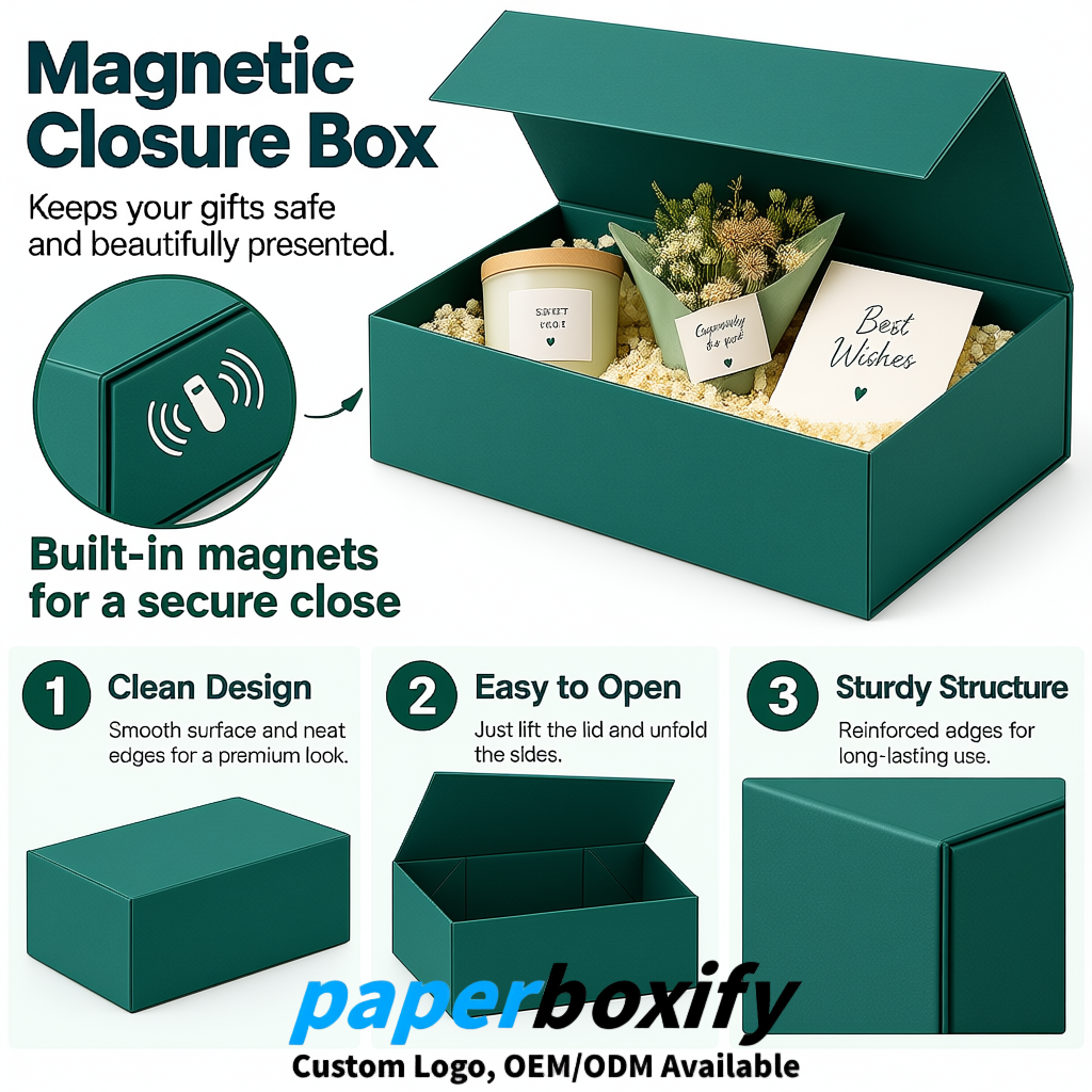 Teal Magnetic Closure Gift Box with Ribbon 13.8x9x4.3 inch Luxury Large Storage Box Teal Magnetic Closure Gift Box with Ribbon 13.8x9x4.3 inch Luxury Large Storage Box