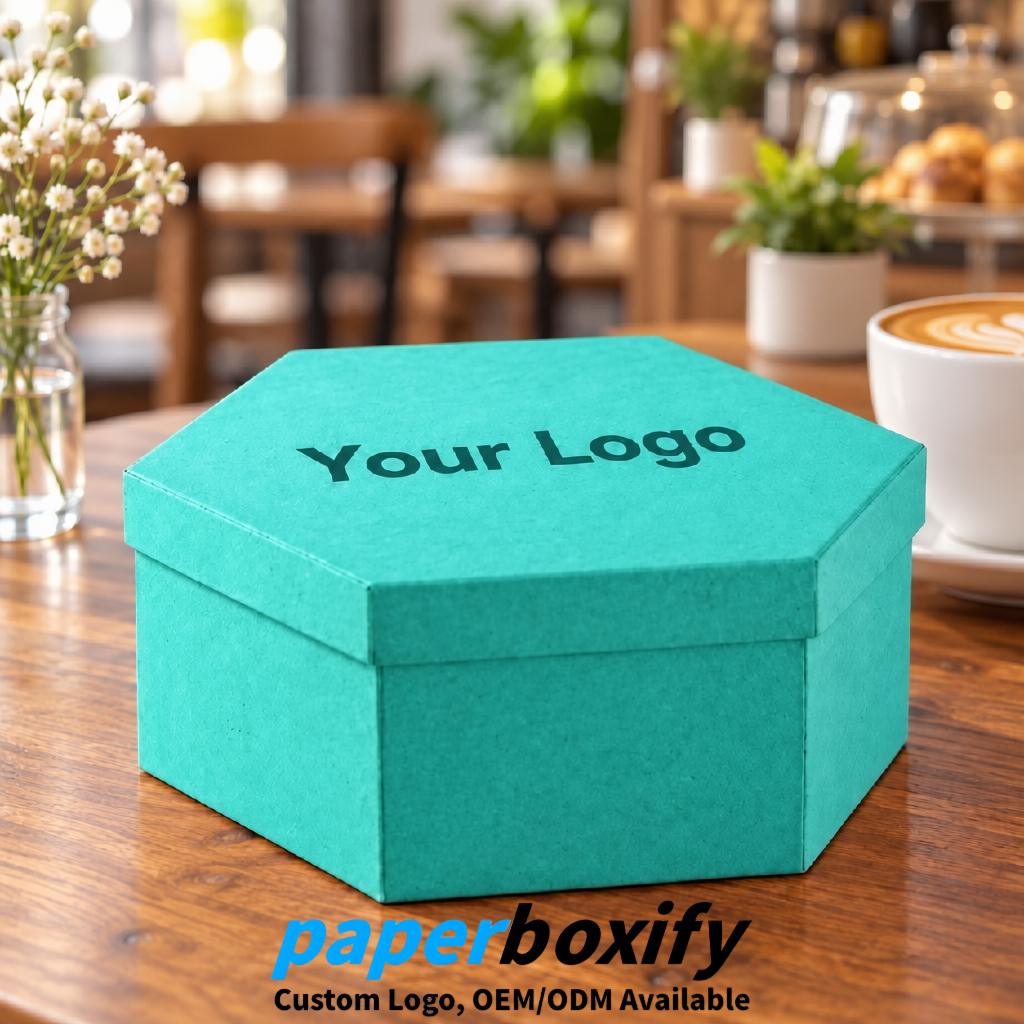 Turquoise Paper Hexagon Box with Lid - Biodegrade Paper Mache Gift Boxes Manufacturer Turquoise Paper Hexagon Box with Lid - Biodegrade Paper Mache Gift Boxes Manufacturer