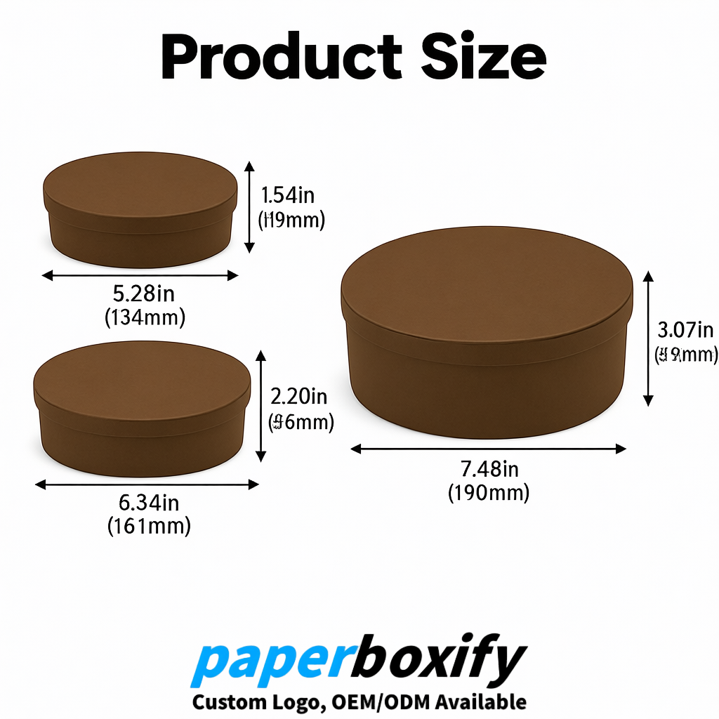 Umber Oval Paper Mache Boxes with Lids - Cardboard boxes Factory
