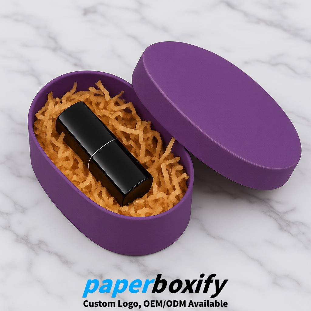 Violet Oval Paper Mache Boxes with Lids - Cardboard boxes Factory
