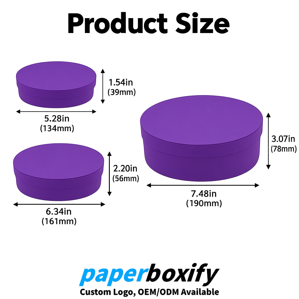 Violet Oval Paper Mache Boxes with Lids - Cardboard boxes Factory