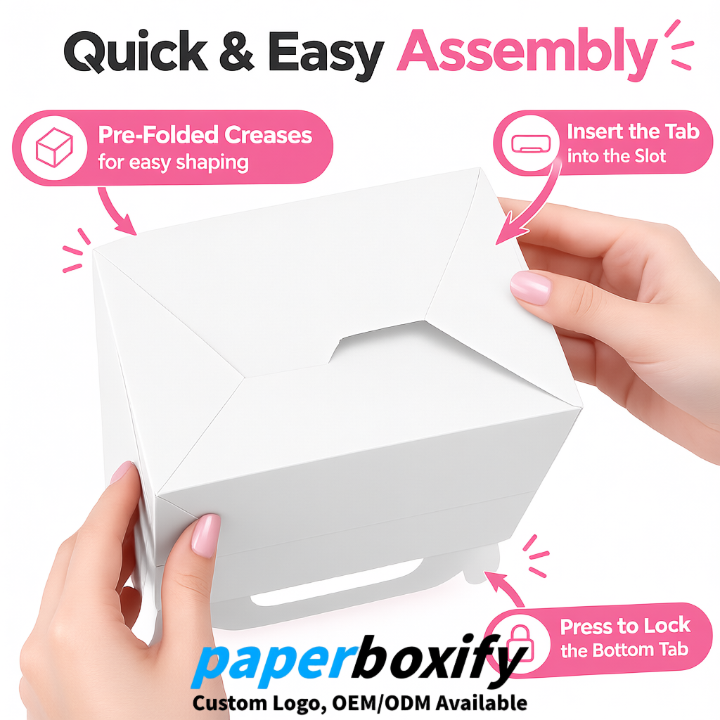 White Gable Boxes with Handles 6.22x3.35x3.62 inch Kraft Paper Party Favors Boxes in Bulk