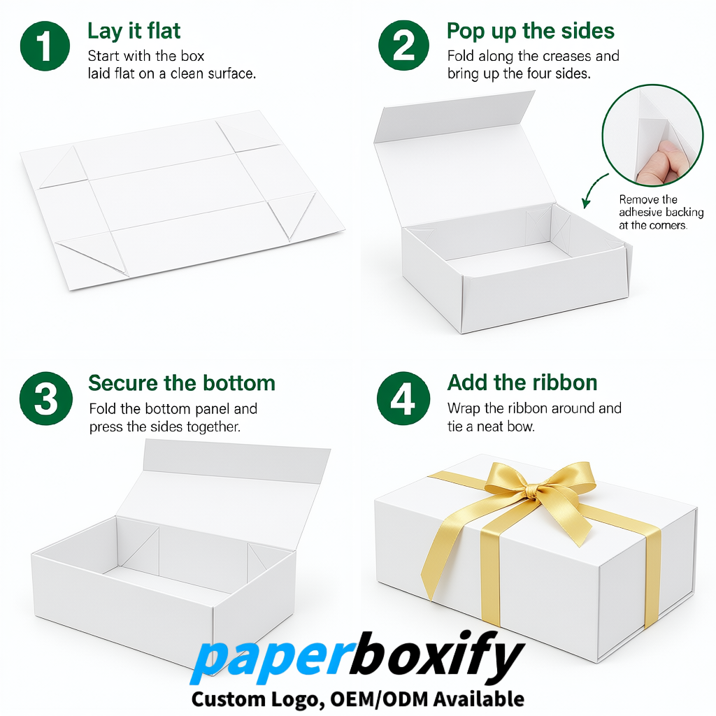 White Magnetic Closure Gift Box with Ribbon 13.8x9x4.3 inch Luxury Large Storage Box