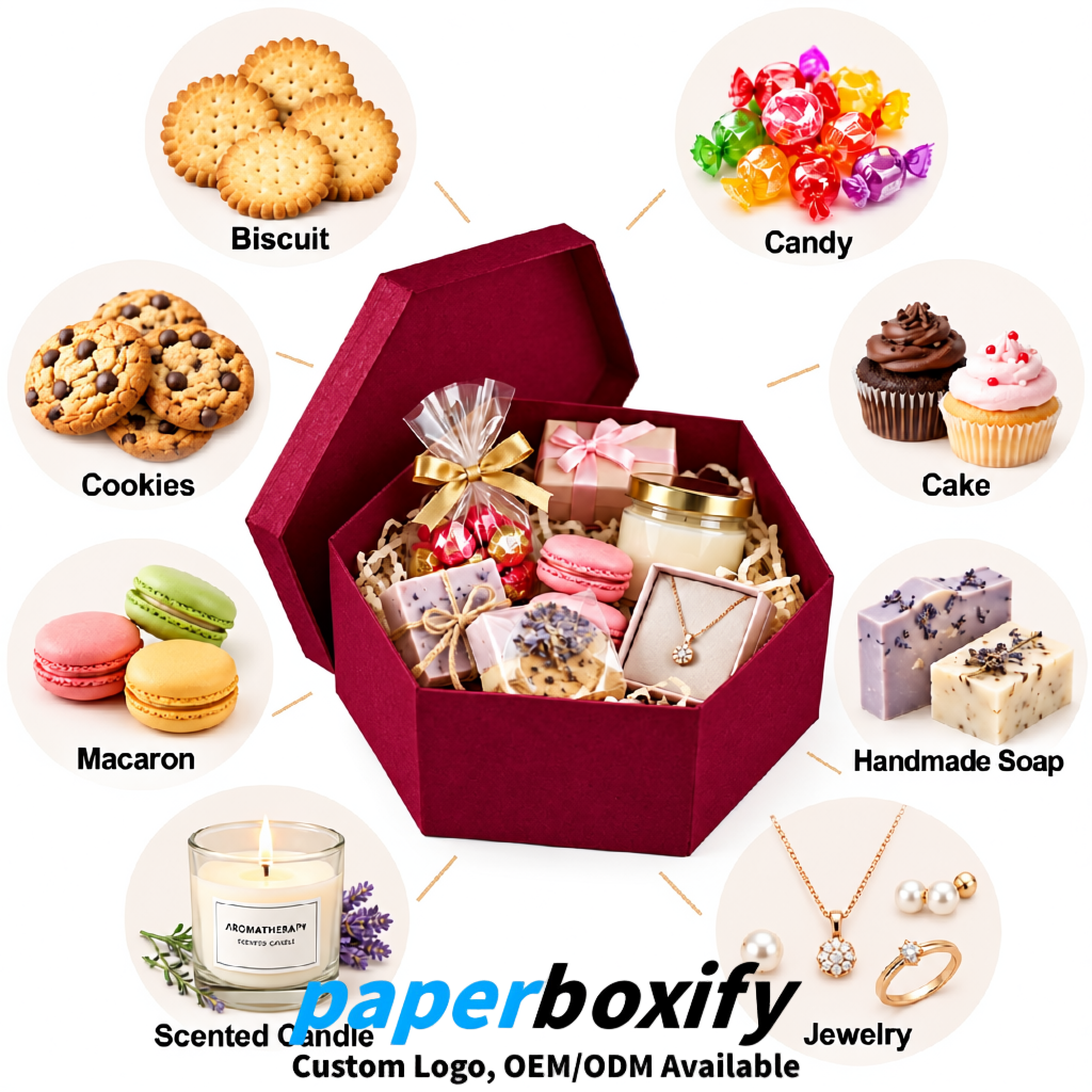 Wine Red Paper Hexagon Box with Lid - Biodegrade Paper Mache Gift Boxes Manufacturer Wine Red Paper Hexagon Box with Lid - Biodegrade Paper Mache Gift Boxes Manufacturer