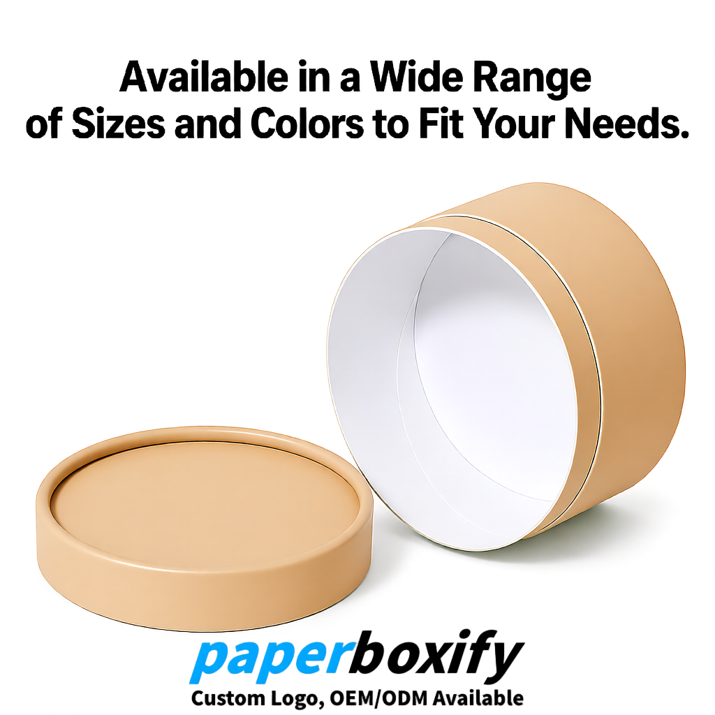 Beige FSC Certified Custom Paper Tubes | 350 ml Eco Cylinder Packaging